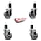 Service Caster 4'' Semi Steel Wheel Swivel 1-5/8'' Expanding Stem Caster Set 2 Brakes, 4PK SCC-EX20S414-SSS-2-TLB-2-158 - alternate 4